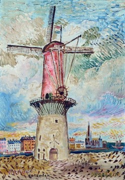 windmill in rotterdam 1955 Russian Oil Paintings